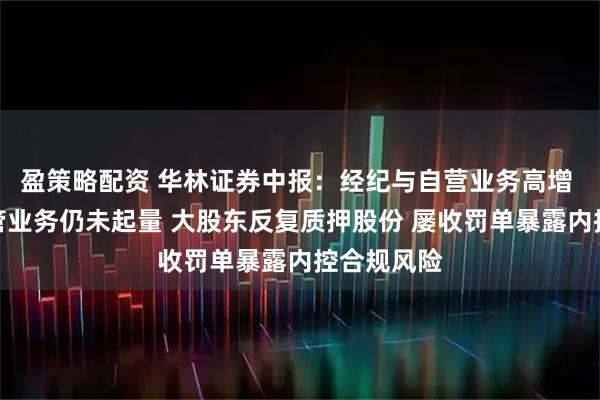盈策略配资 华林证券中报：经纪与自营业务高增 投行与资管业务仍未起量 大股东反复质押股份 屡收罚单暴露内控合规风险