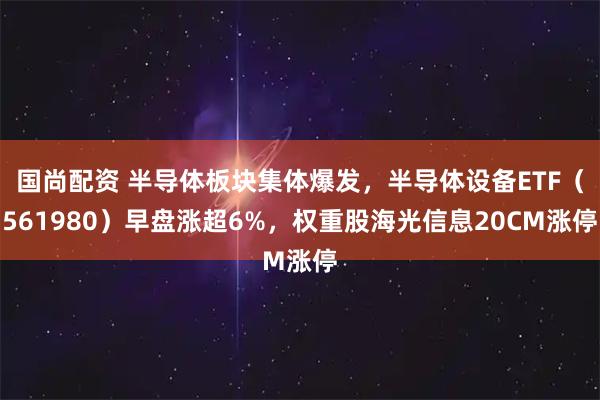国尚配资 半导体板块集体爆发,半导体设备ETF(561980)早盘涨超6%,权重股海光信息20CM涨停